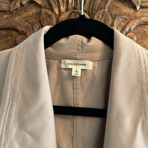 Max Studio Draped Open Front Roll Sleeve Jacket